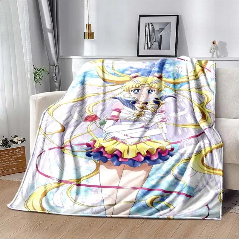 Pătură drăguță S-Sailor-Moon cu desene animate 3D imprimate modă moale confortabilă sufragerie dormitor canapea pat pătură de călătorie cadou de aniversare pentru copii