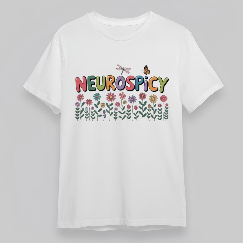 

Women s Plus Size Classic T-Shirt Neurospicy With Insects Floral Pattern Tee USA 4XL