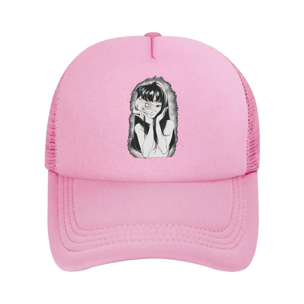 Junji Ito Style Horror Graphic Mesh Baseball Cap Casual Hat Outdoor For Womens Unisex FeUnisex