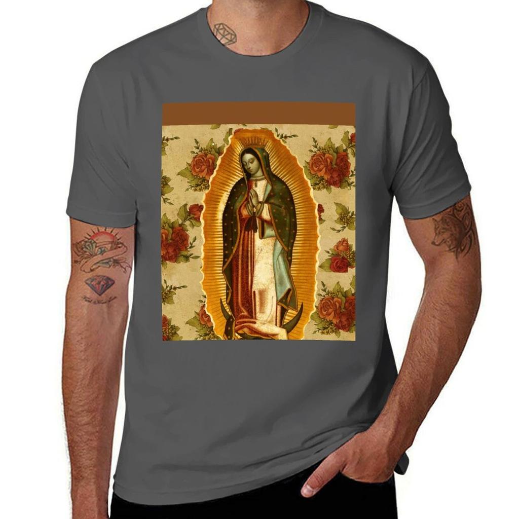 Mexican Virgin Mary of Guadalupe Catholic Religious Christian TShirt Large Size Basic Casual TShirt