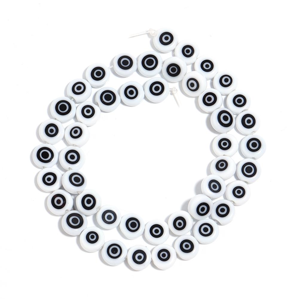 1 Strand Flat Round Glass Beads Evil Eye Lampwork Spacer Beads For Handmade Earring Bracelet Jewelry Making Supplies 4 6 8 10mm