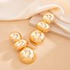 Salircon Fashion Elegant Geometric Round Pendant Earrings Women Vintage Exaggerated Gold Color Drop Earrings Steampunk Jewelry