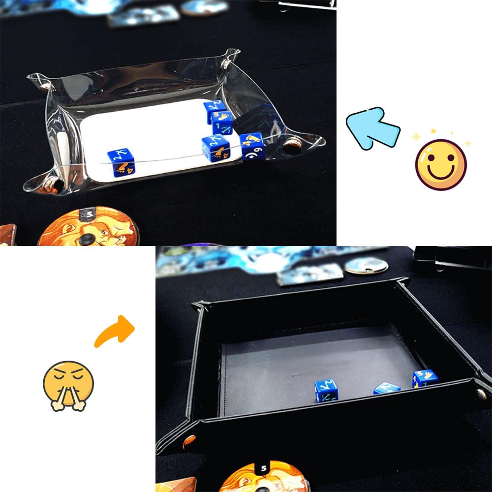 Foldable Dice Dice Stylish Tabletop Dice Tray for MTG Table and Cards Peach&life Tray, Mat, RPG, DND, Games, Accessories, Games, (Black)