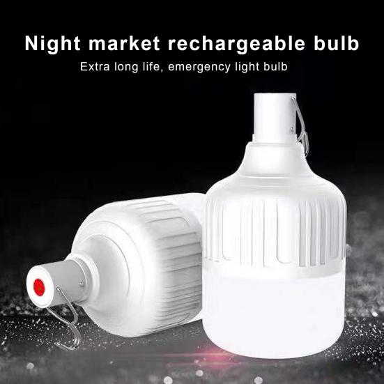 Multifunktionale LED-Notfallglühbirne mit Haken, superhell, dimmbar, per USB wiederaufladbar, wasserdicht, für den Außenbereich, Campinglicht