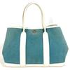 HERMES Garden Party TPM Hand Bag Tote Bag Toile Offishe/Leather blue/White