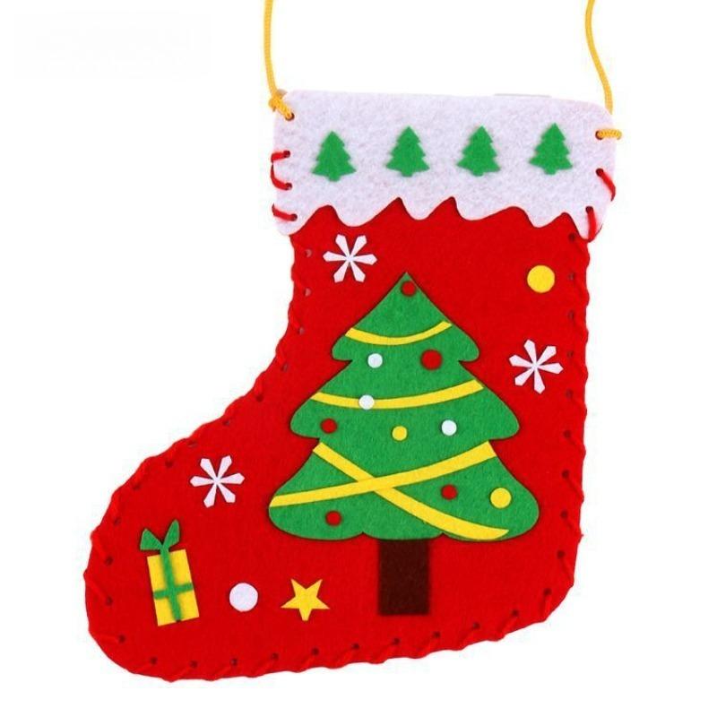 

Non Woven Christmas Stockings DIY Children s Handmade Educational Toys Kindergarten Creative Decoration Christmas Gifts 17x20cm