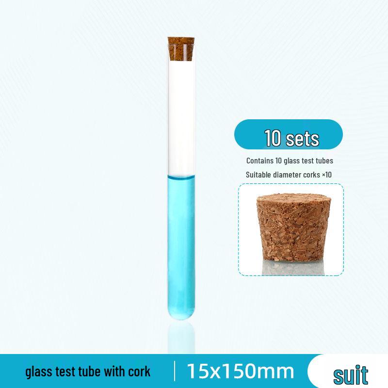 High-Temperature Resistant Glass Test Tube, Round Bottom, Flat Mouth, Customizable Diameters: 12-30mm.