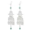 Miao Yin earrings original niche retro Dongling jade earrings long fringed earrings women