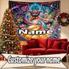 Custom Name Personalized Dragon Ball Z Print Tapestry, Wall Art Decor, Bedroom, Dorm, Apartment, LivingRoom, Party Backdrop, Gift for Birthday
