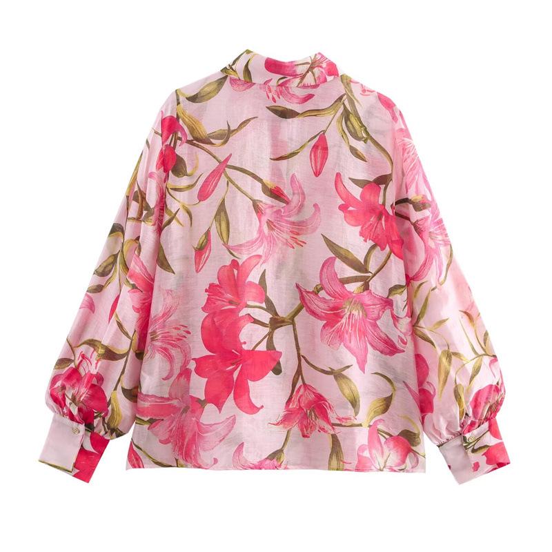 Autumn/Winter 2025 Women's Loose Floral Lapel Shirt