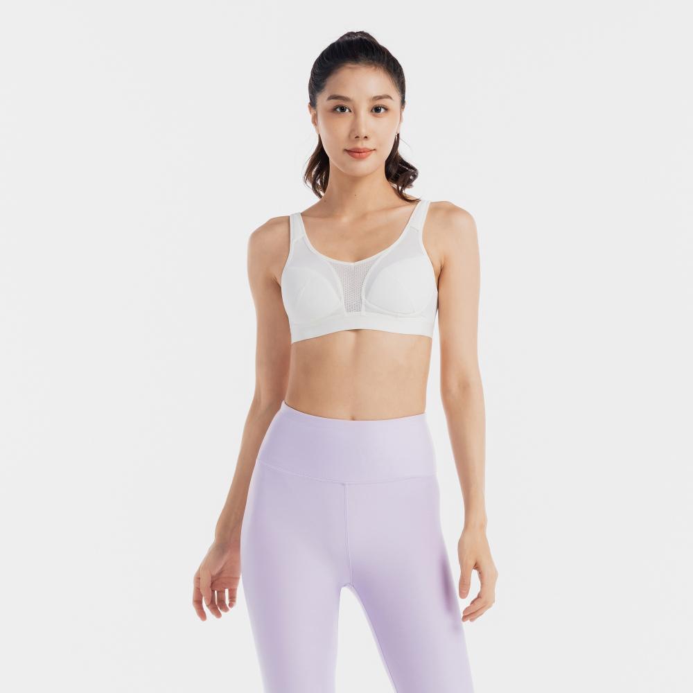 DECATHLON Classic Adjustable Solid Color Breathable Quick Dry Sports Bra Women's Off-White