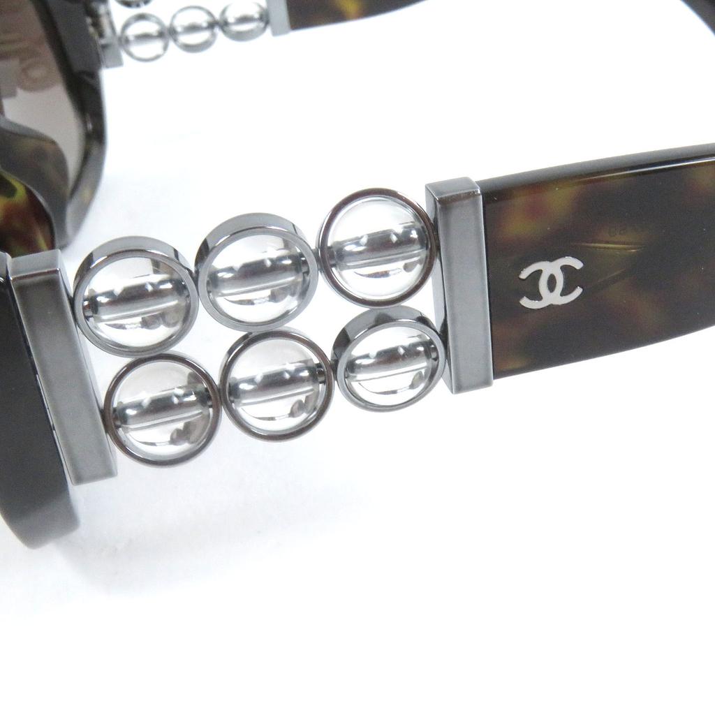 Excellent CHANEL Sunglasses Rectangle Shape COCO Mark Eyewear Brown Used