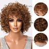 Peruci scurte blonde ondulate afro japoneze din fibre de înaltă calitate pentru femei Peruci ondulate negre pentru femei cu breton Perucă zilnică Cosplay