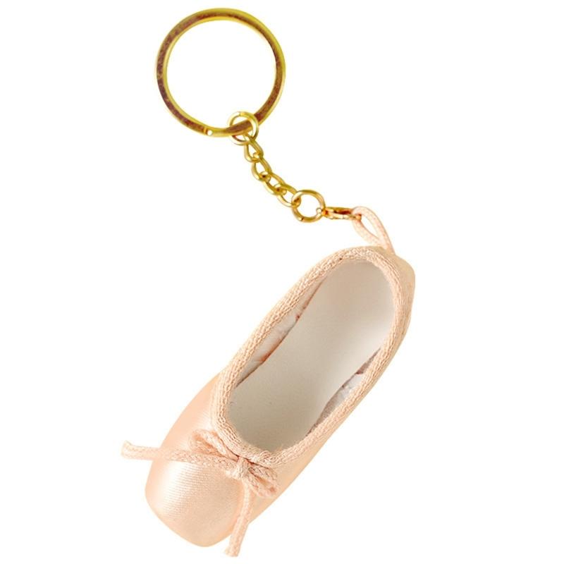 Mini Satin Ballet Shoes Keychain Pointe Shoes Keyrings Handmade Pointe Shoe Charm Bag Penddant Gift for Dance Lovers