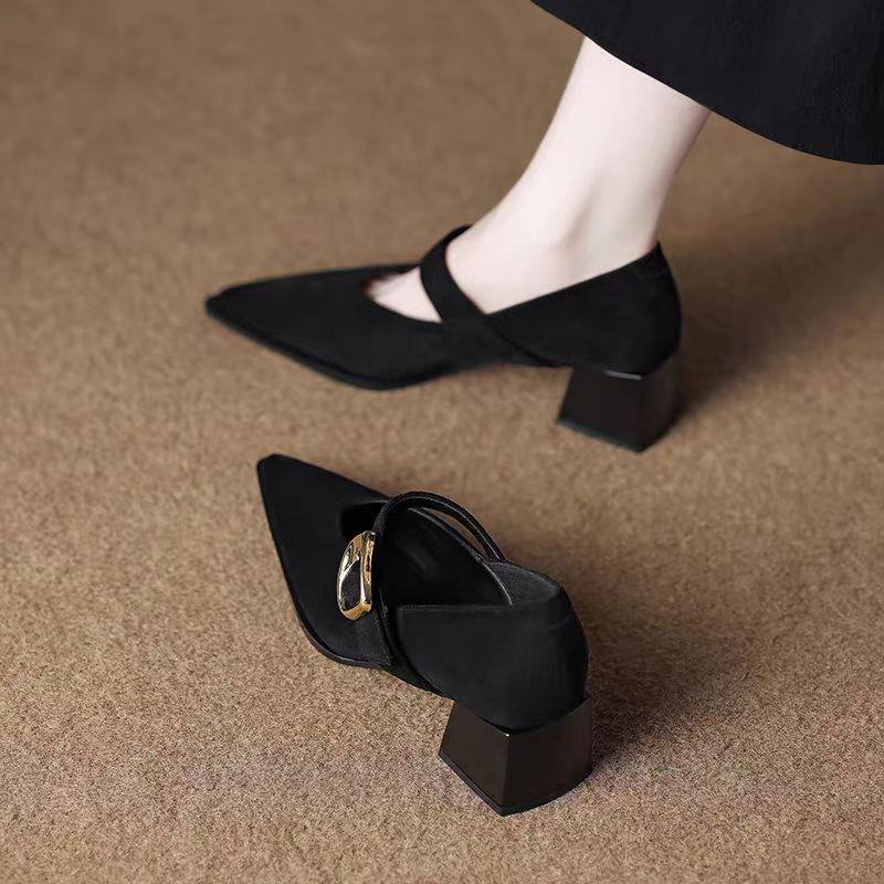 Mary Jane con Tacco Alto 2025 NUOVE Punta Affusolata Scarpe Singole da Donna in Pelle PU Comfort Primavera Estate Abito Scarpe da Donna Sexy