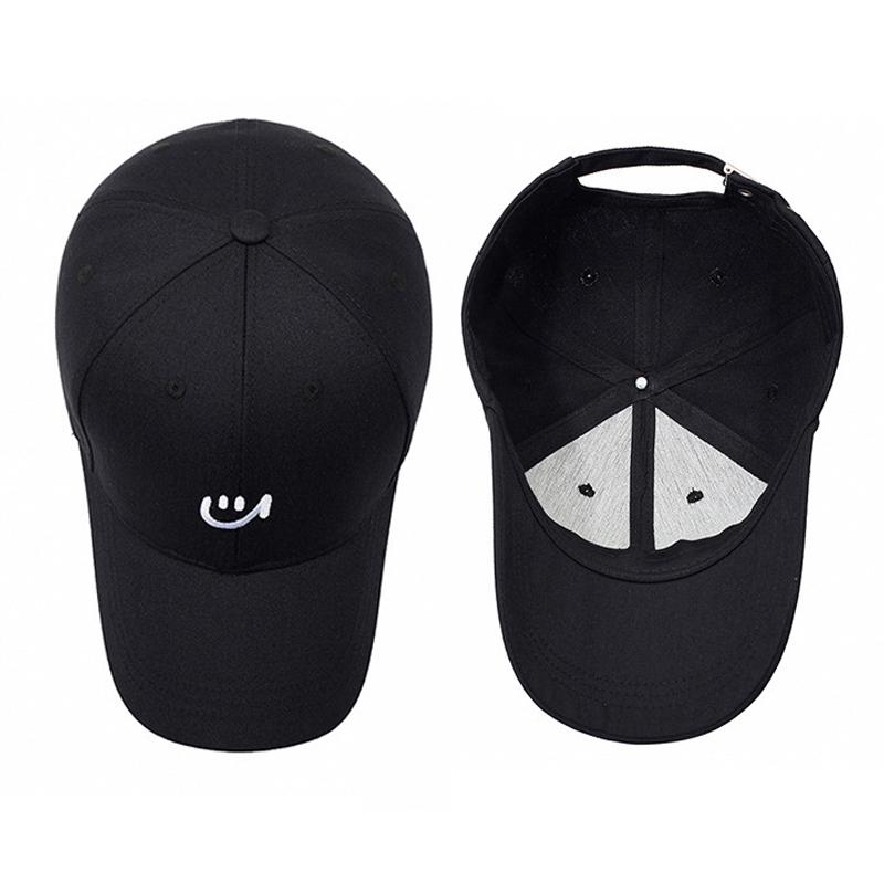 Studenten-Baseballkappe, bestickter Smiley, Sonnenhut für Outdoor-Reisen, für Männer und Frauen