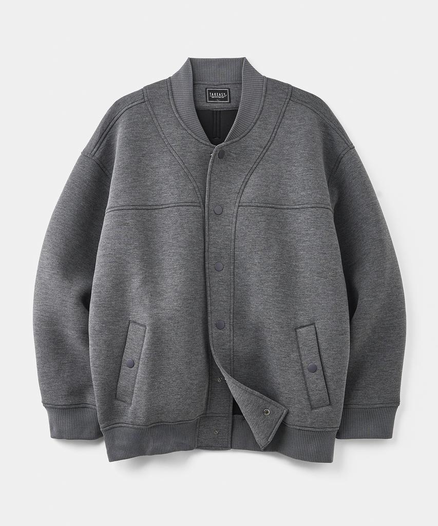 TAKEASY Neoprene Varsity Jacket (Dark Grey)