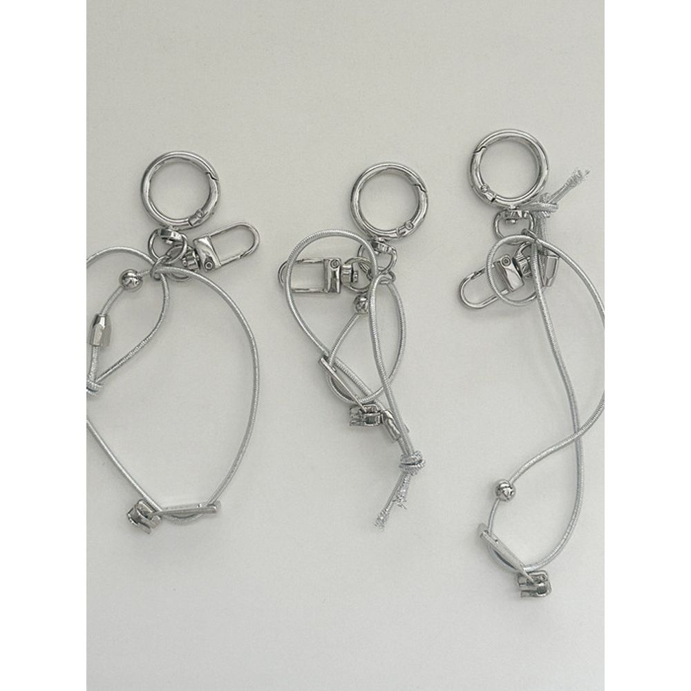 Para Porta-Chaves com Zíper Logotipo Double Cross_Prateado