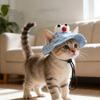 Fashion Adjustable Cat Bucket Hat Breathable Round Brim Cat Baseball Cap with Ear Holes Dog Caps Pet Accessories