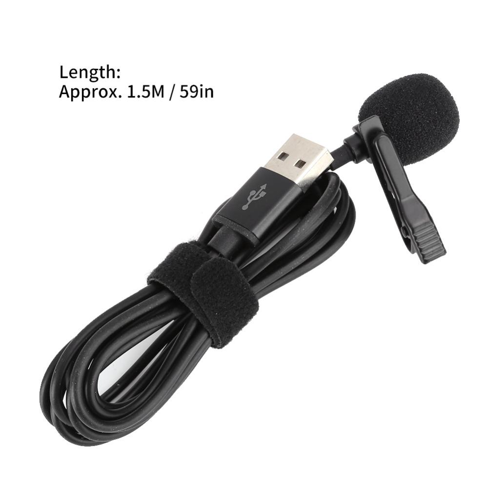 2PCS Professional Wired Wired Lapel Microphone USB Audio Output Clip-On Microphone for Interview