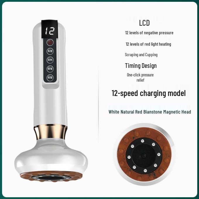 Smart Electric Guasha Cupping Device with Negative Pressure, Large Suction, and Bianstone Hot Compress