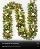 Christmas Glimmer: Garland Set for Tree, Window, and Fireplace with Flocked Leaf Ornaments