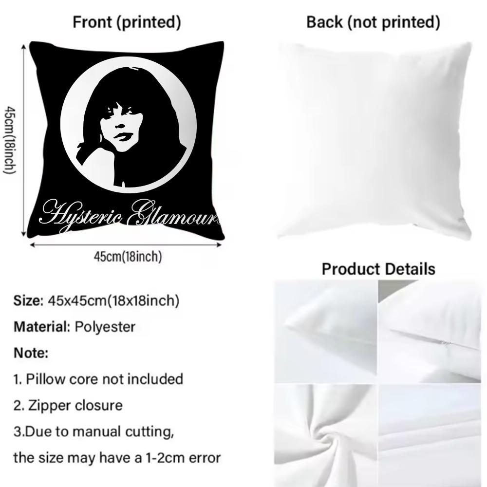Fashion H-Hhysteric Glamourer Cushion Cover Soft Washable Pillow Case Multi-Scene For Couch Bed Travel Office Use