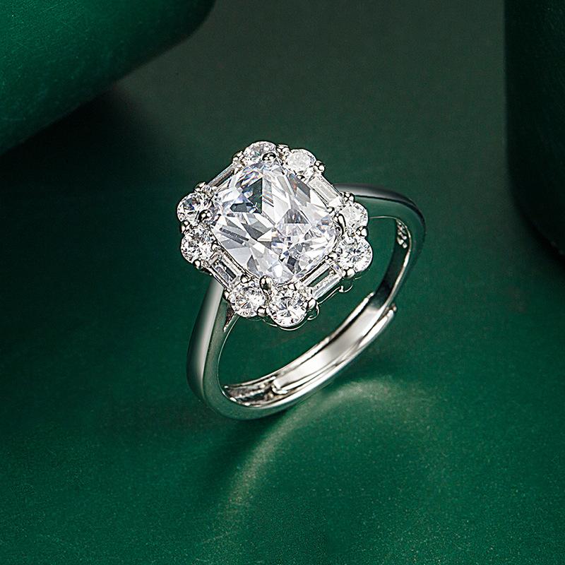 Lindon Classic Copper Alloy Zircon Ring Ladies Jewelry Wedding Promise Party Gift