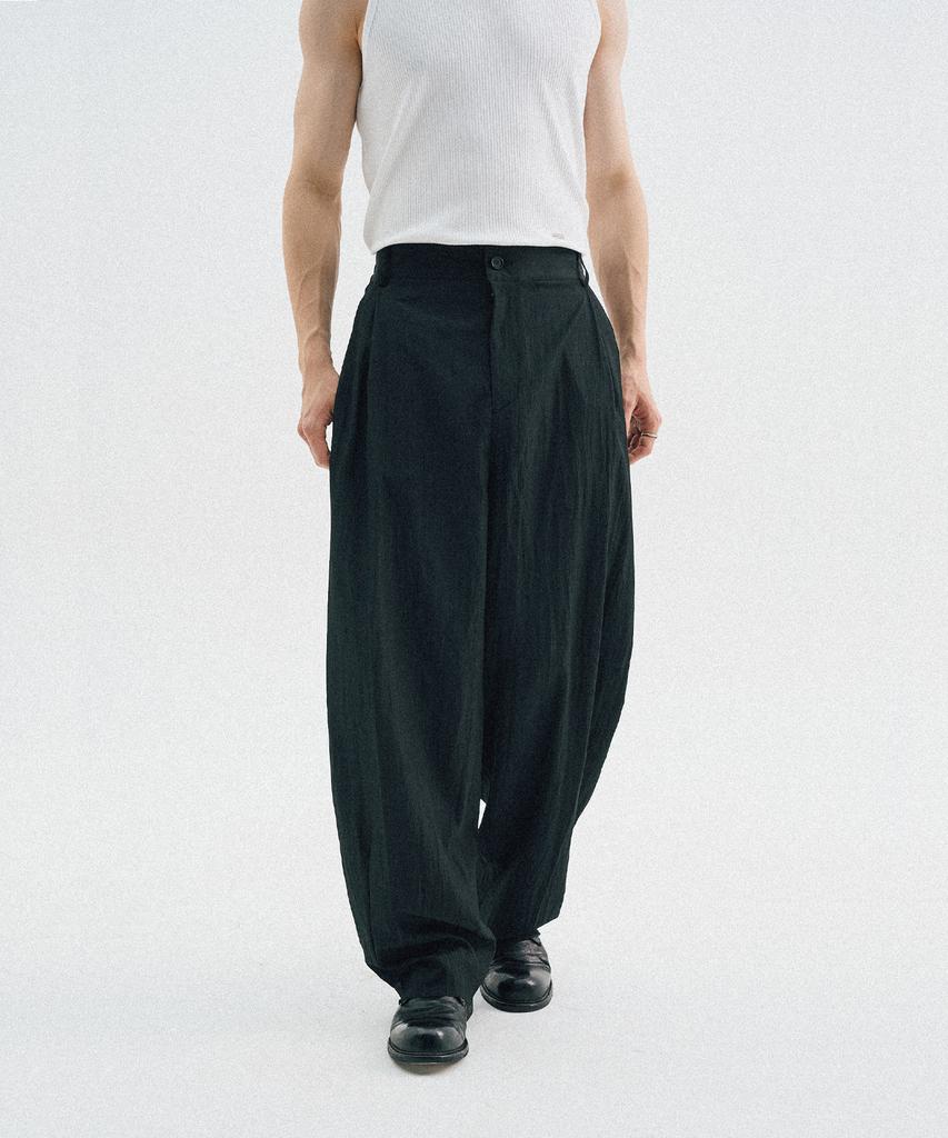TRIP LE SENS Ss Air Flow Side Double-Pleated Pants_Black