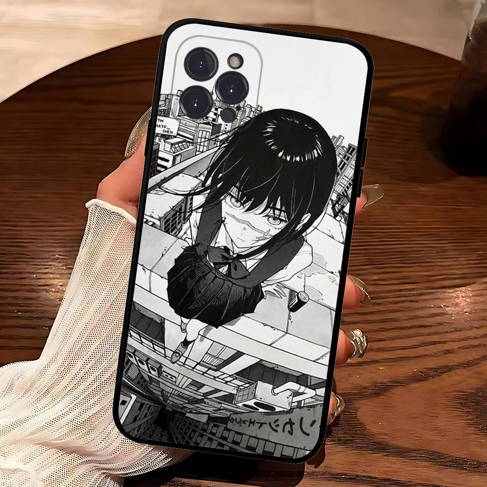 Asa Mitaka Chainsaw Man Anime Manga Phone Case For Iphone 16 15 17 13 14 12 11 Pro Max Plus Black Shell Cover Case