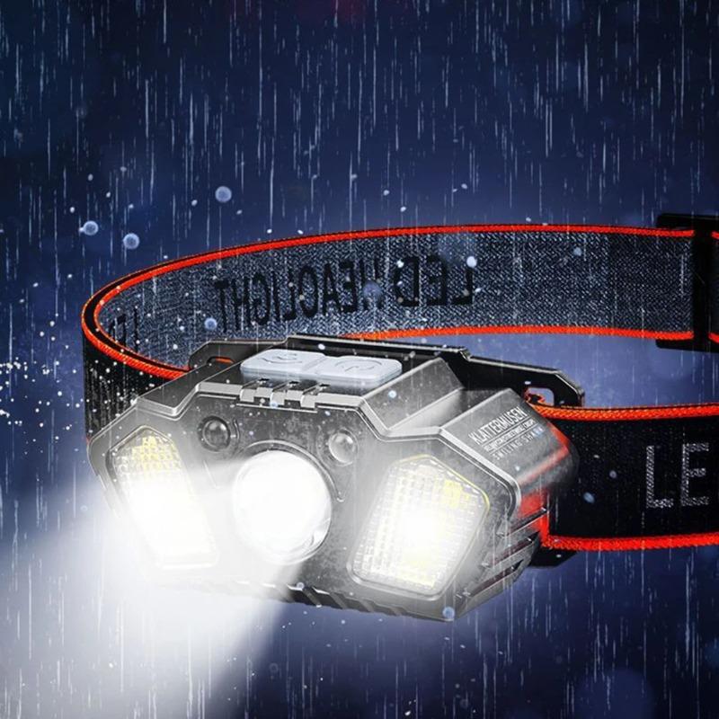 USB rechargeable sensor, LED headlights, ultra bright headlight head, wearable fishing light, multiple lighting modes, mountain climbing adventure