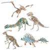 Wooden Dinosaur 3D Puzzle Craft Kit and Stegosaurus Educational Popular Gift 5-Piece - Tyrannosaurus, Diplodocus, Parasaurolophus, Pteranodon, Models,