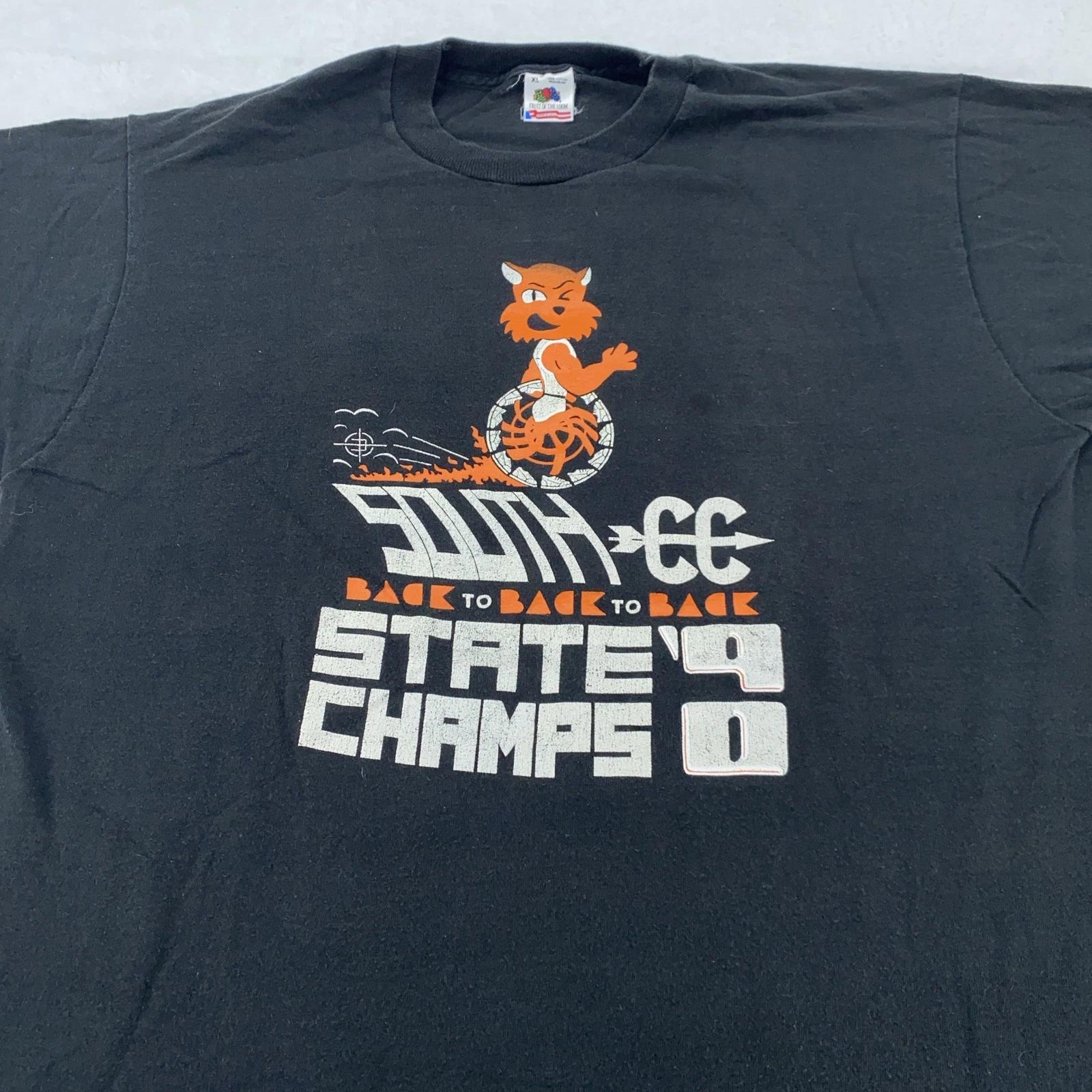 Vintage South High School Cross Country Shirt XL Black State Champs 90s Tee USA 4XL