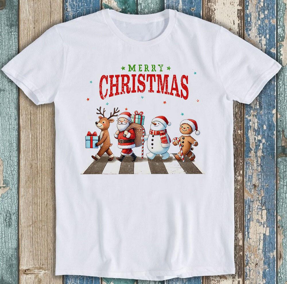 Christmas Reindeer Santa Snowman Gingerbread Funny Gift Tee T Shirt M1757