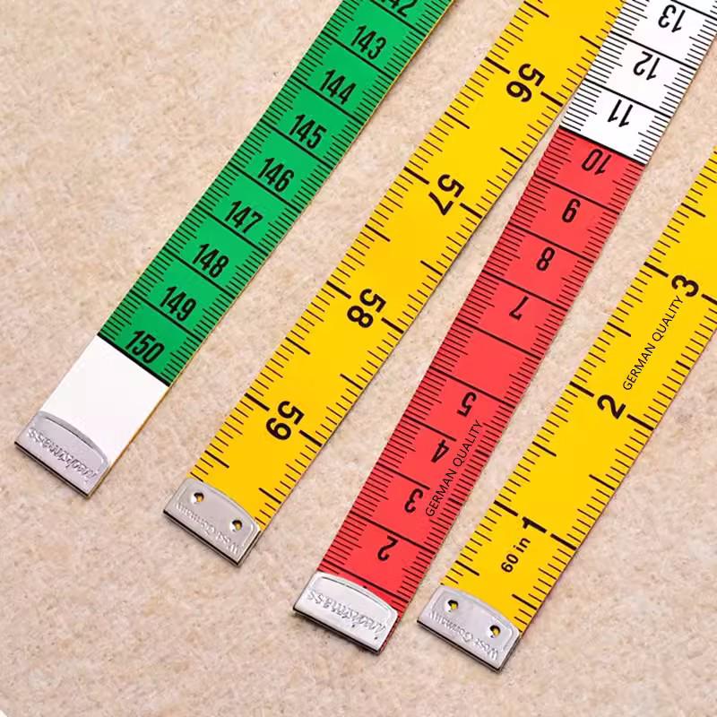 1.5m German Leather Tape Measure with Button - Soft Ruler for Bust, Waist, Hips