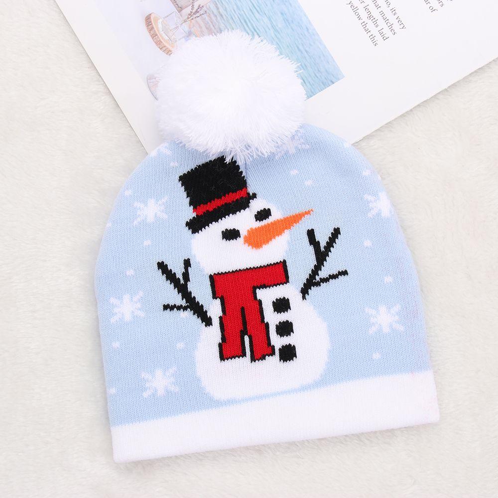 

Caps Home Party Decoration Christmas Hat Kids Knit Beanies Children Warm Hat Winter Snow Hat Color A