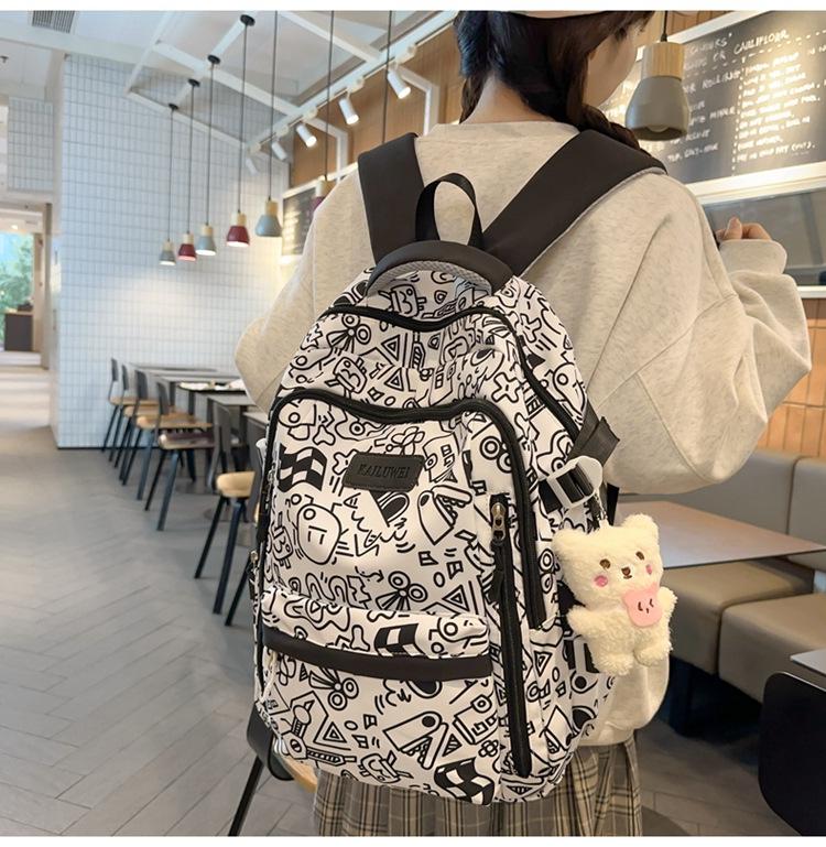 2024 Korean-Style Large Capacity Backpack for Junior High Students: Fashionable, Casual, Versatile Campus Gear