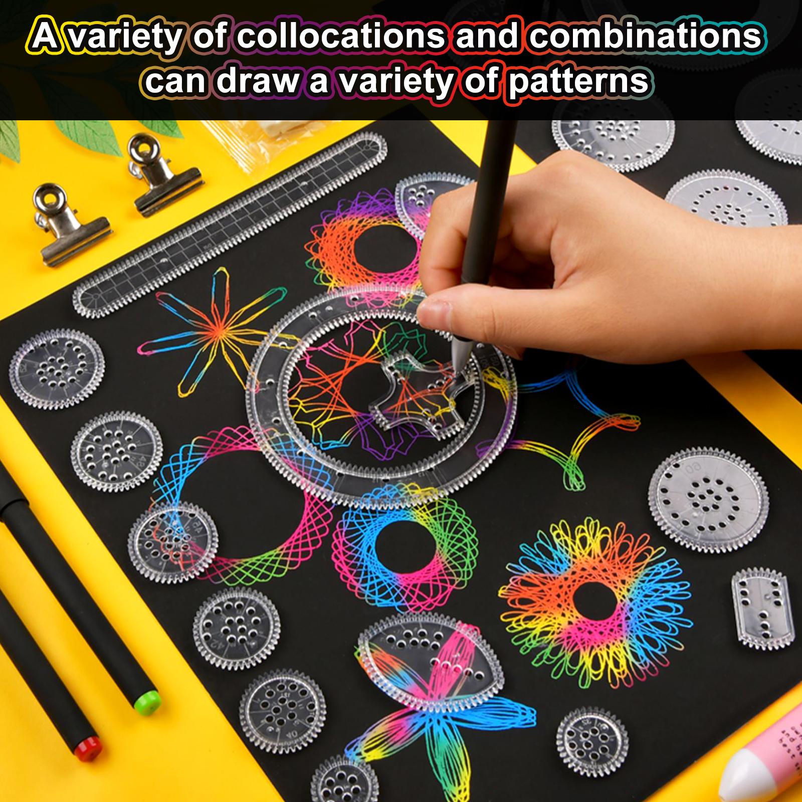 22 Pieces Spirograph Drawing Set Creative Deluxe Drawing Kit армия зеленый