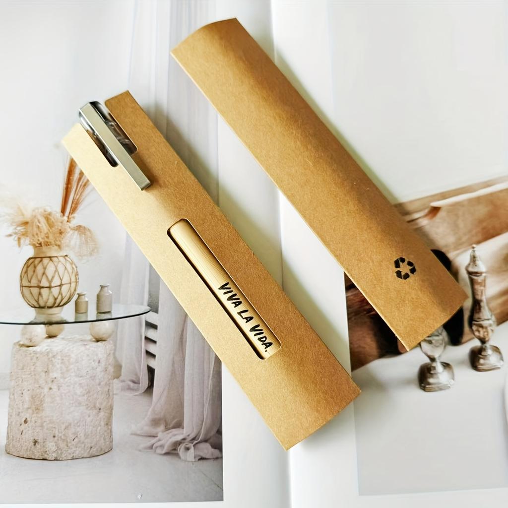 50pcs Kraft Paper Pen Sleeves - Cardboard Single Pen Pouches with Slot Cut-Out Design,Scratch-Resistant Protector Holders