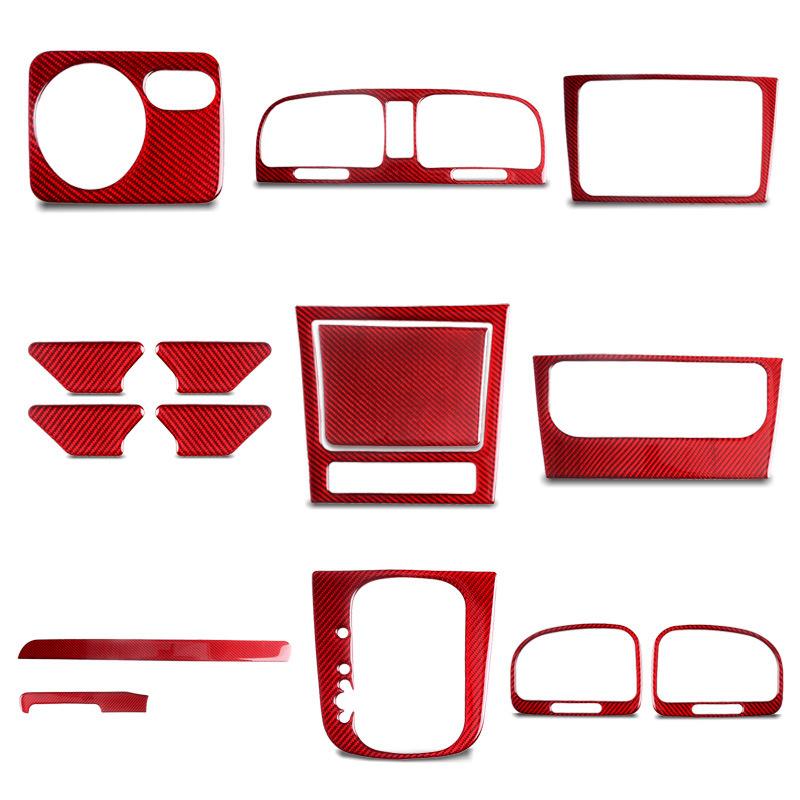 Red Carbon Fiber Car Inner Decoration Stickers Car Styling For Volkswagen VW Golf 6 Center Console Cover Trim Car