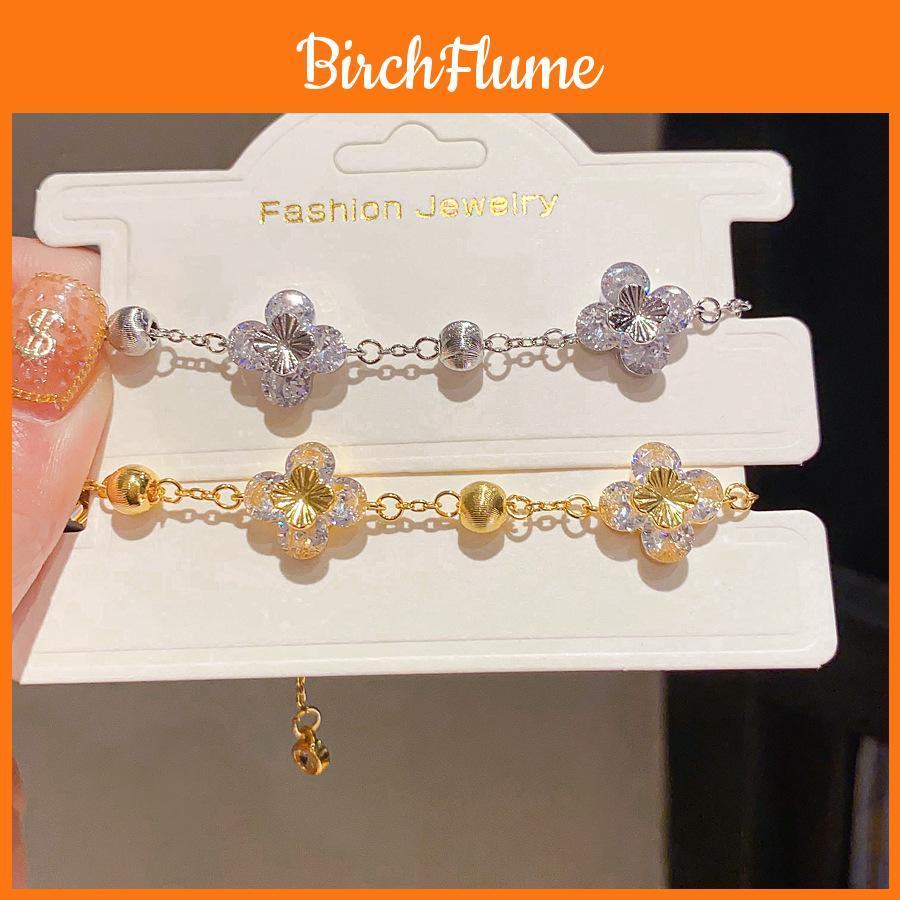 Fashion Jewelry Floral Zircon Stone Bracelet With Copper Material For Women