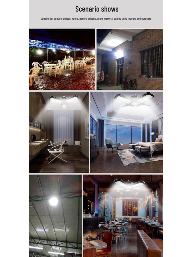 LED Deformable Garage Light - Adjustable 4-Leaf/5-Leaf Design
