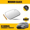 Passenger Side Heated Mirror Glass Fit Toyota Sienna 2011- W/ Backing Plate