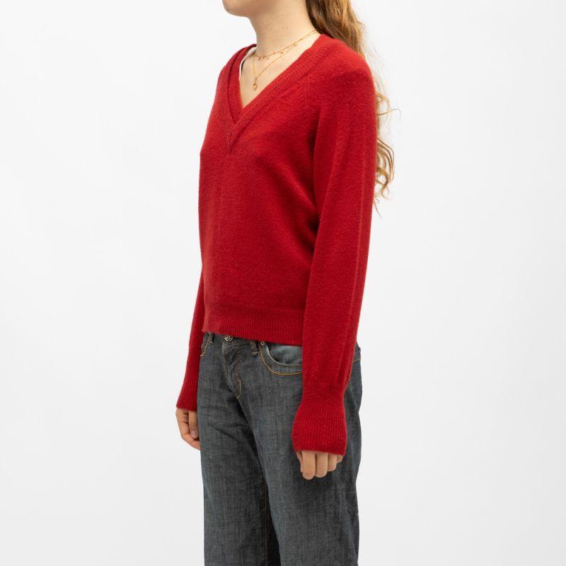 Pull col v berilde maille fine old red Femme DEELUXE 74