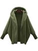 Winter Solid Long Sleeve Jackets 2026 Hooded Loose Plush Coats Large Cardigan Clothes For Women Female Bat Sleeve Clothing 23973