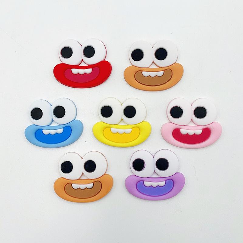 Medium Cartoon Sausage Lips Eye Patches & DIY Storage Box for Hair Accessories, Phone Case, Crocs Decorations
