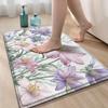 1pc Bath Rug Bathroom Mat, Extra Soft Bath Mat, Printing Floral Pattern Absorbent Premium Bathroom