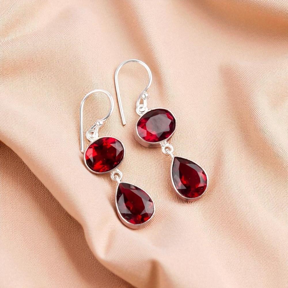 

Редкий розовый рубеллит драгоценный камень 925 стерлинговое серебро ювелирные изделия ручной работы серьги 1,88 EE-73-13