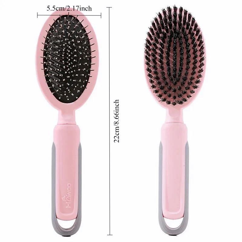 

Double Sided Dog Brush for Shedding Pet Hair Remover Massage Grooming Tool Stainless Steel Comb for Dogs Cats Long Short XS рожевий