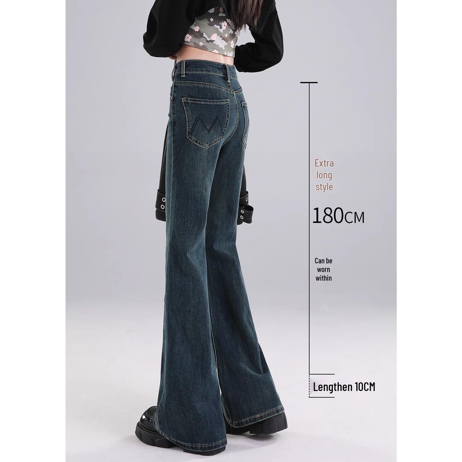 Plus Size Women s High-Waisted Long Retro Flare Jeans for Tall Women Size 28 for 100-110 lbs
